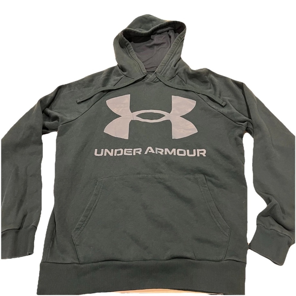 Under Armour Men's Big Logo Rival Fleece Hoodie Size Small Teal Blue